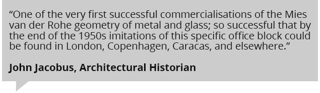 Mies van der Rohe geometry of metal and glass